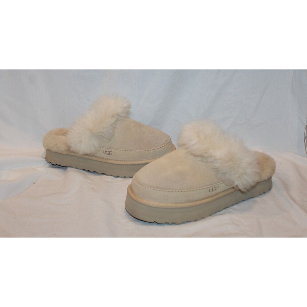 UGG DISQUETTE CHALET SUEDE COMFORT WOMEN'S SLIPPERS SIZE US 9 NIB SAND
